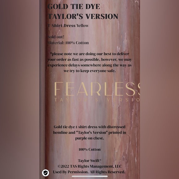 Taylor Swift - Taylor’s Version t-shirt dress with concert confetti! - Picture 9 of 9